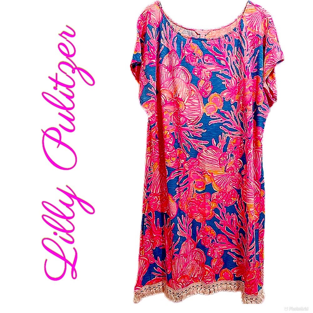 🌸 Lilly PulitzerTilla Tunic Dress with fringe hem • XL